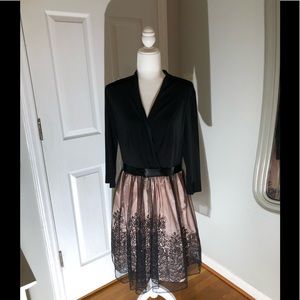 Beautiful Black and Link Formal Dress.